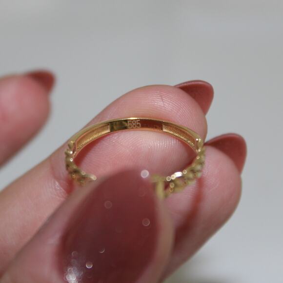 14k Solid Gold Stacking Chain Ring 1.37 Grams Size 8.5 - Picture 10 of 11